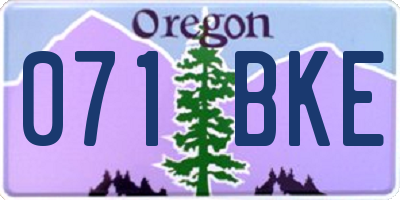 OR license plate 071BKE