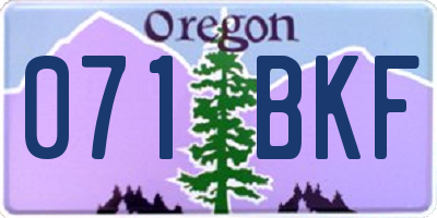 OR license plate 071BKF