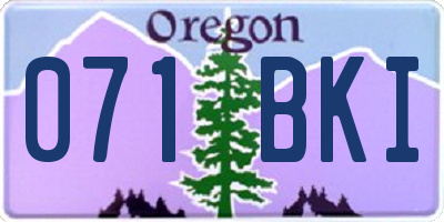 OR license plate 071BKI