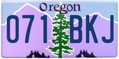 OR license plate 071BKJ