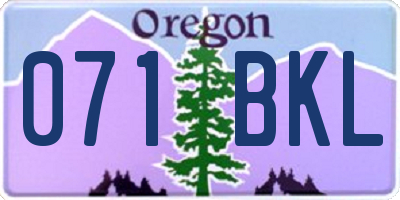 OR license plate 071BKL