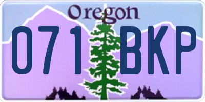 OR license plate 071BKP