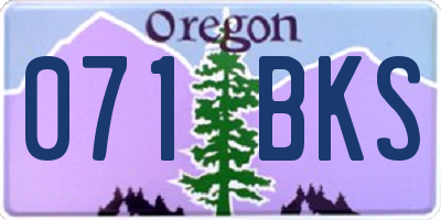 OR license plate 071BKS