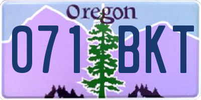 OR license plate 071BKT
