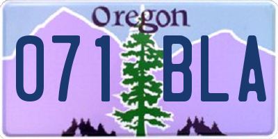 OR license plate 071BLA