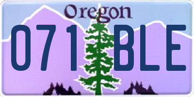 OR license plate 071BLE
