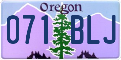OR license plate 071BLJ