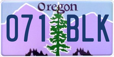 OR license plate 071BLK