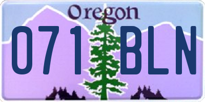 OR license plate 071BLN