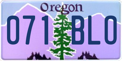 OR license plate 071BLO