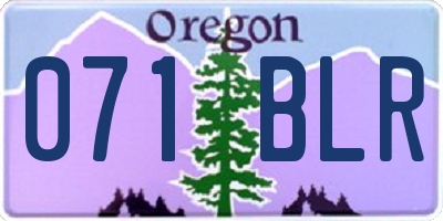 OR license plate 071BLR