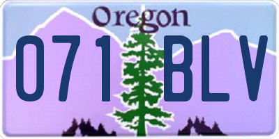 OR license plate 071BLV