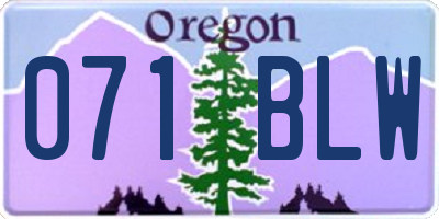 OR license plate 071BLW