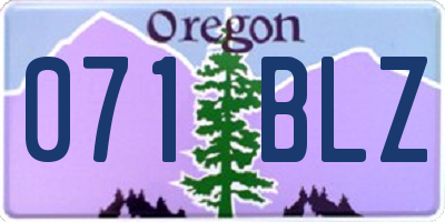 OR license plate 071BLZ