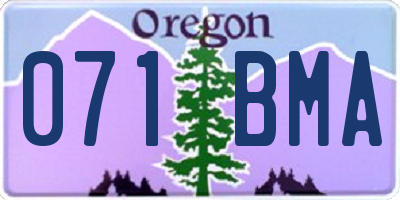 OR license plate 071BMA