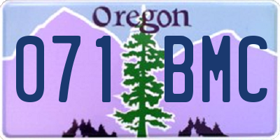 OR license plate 071BMC