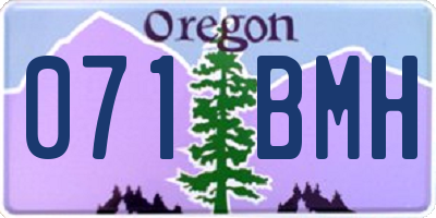 OR license plate 071BMH