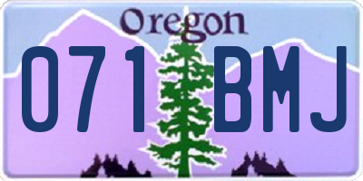 OR license plate 071BMJ