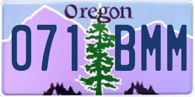 OR license plate 071BMM