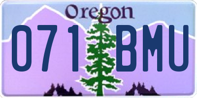 OR license plate 071BMU
