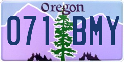 OR license plate 071BMY