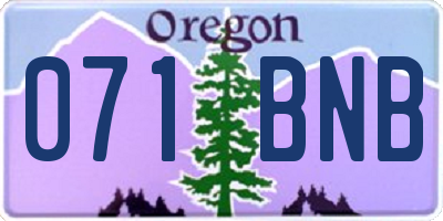 OR license plate 071BNB