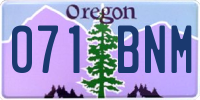 OR license plate 071BNM