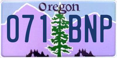 OR license plate 071BNP