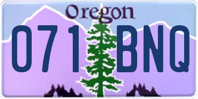 OR license plate 071BNQ