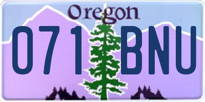 OR license plate 071BNU