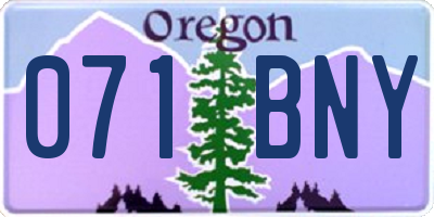 OR license plate 071BNY