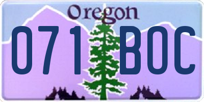 OR license plate 071BOC
