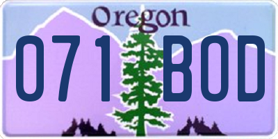 OR license plate 071BOD