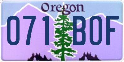 OR license plate 071BOF