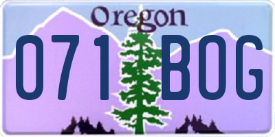OR license plate 071BOG
