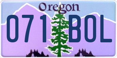 OR license plate 071BOL