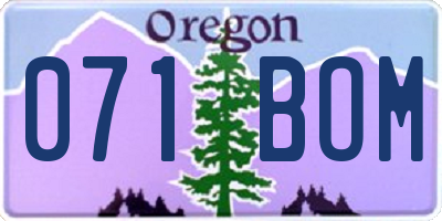 OR license plate 071BOM