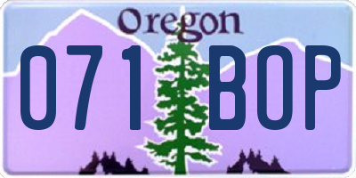 OR license plate 071BOP