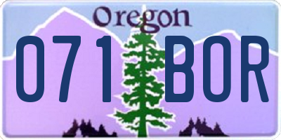 OR license plate 071BOR