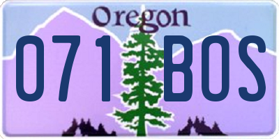 OR license plate 071BOS