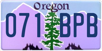 OR license plate 071BPB
