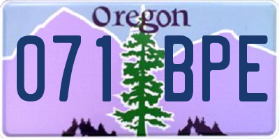 OR license plate 071BPE