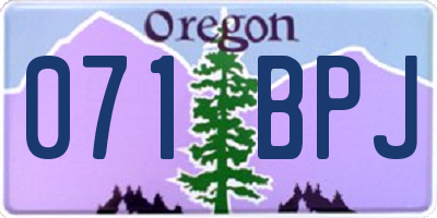 OR license plate 071BPJ