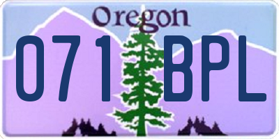 OR license plate 071BPL