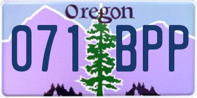 OR license plate 071BPP