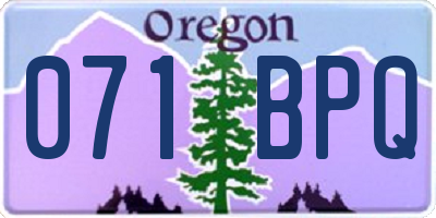 OR license plate 071BPQ