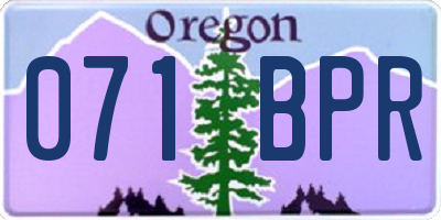 OR license plate 071BPR
