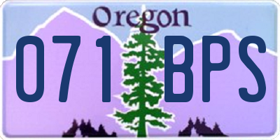 OR license plate 071BPS