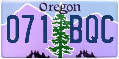 OR license plate 071BQC