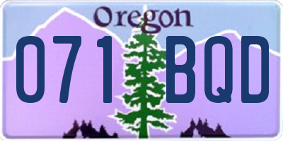 OR license plate 071BQD